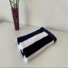 BONPERLA Beach Large Towel, Pool and Beach, Cabana Striped One Side Terry and One Side Velour 32"x70" Blue White (4) view 2