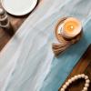 Sea Wave Table Runner 13x48 Inch - Linen Burlap Table Runners 48 inches Long, Machine Washable Table Runner for Everyday Use Home Decoration - Blue Ocean Beach Theme view 2