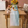 Sea Wave Table Runner 13x48 Inch - Linen Burlap Table Runners 48 inches Long, Machine Washable Table Runner for Everyday Use Home Decoration - Blue Ocean Beach Theme view 4
