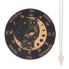 INFUNLY Wooden Pendulum Board 7.9" Cat Moon Witch Dowsing Divination Planchette Board Metaphysical Message Board with Healing Crystal Necklace Witchcraft Wicca Altar Supplies Kit view 1