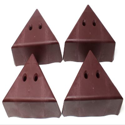 JSP Manufacturing 3" Triangle Plastic Furniture Brown Corner Legs - Sofa Couch Chair Ottoman (4 Legs)