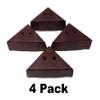 JSP Manufacturing 3" Triangle Plastic Furniture Brown Corner Legs - Sofa Couch Chair Ottoman (4 Legs) view 2
