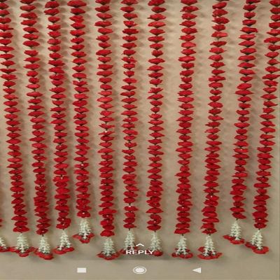 Anjali Enterprises Artificial Red Ross, 53 Flowers in Each String & 155 Cm/ 5 Ft Long, Garland for Decoration Festival Pack of 4
