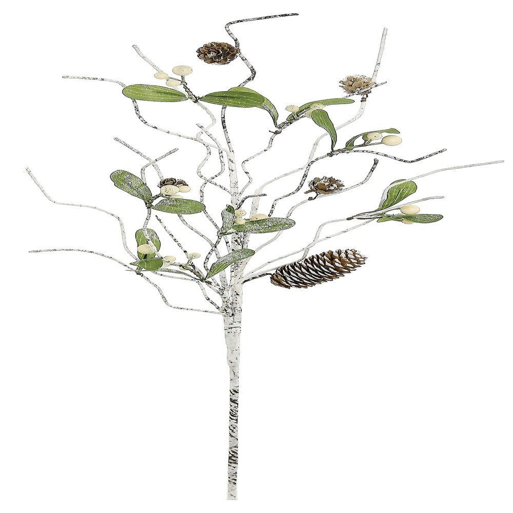 30" Mistletoe and Pine Cone Artificial Christmas Spray