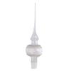 Clear Glass Christmas Tree Topper, Hand Blown 10.5 inch Finial Ornament with Snowflakes, Gift Box Included view 1