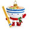 Ramen Bowl with Chopsticks Glass Christmas Ornament view 1