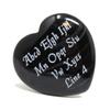 Innovative Surface Art Stone Heart - Custom Engraved Personalized - No Holes - Pocket Love Stone - Party Favors - Gifts - Wedding, Anniversary, Birthday, Memorial (Black Banded 40mm) view 1