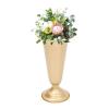 10Pcs Gold Wedding Vase Flowered Metal Trumpet Vase Elegant 9.8" Tall Wedding Centerpieces Artificial Flower Arrangements Vase for Wedding Party Table Anniversary Ceremony Decor view 3