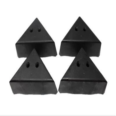 JSP Manufacturing 3" Triangle Plastic Furniture Black Corner Legs - Sofa Couch Chair Ottoman (4 Legs)