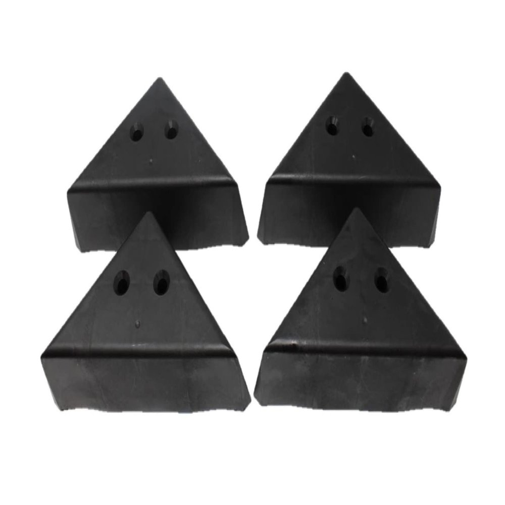 JSP Manufacturing 3" Triangle Plastic Furniture Black Corner Legs - Sofa Couch Chair Ottoman (4 Legs)