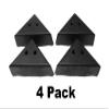 JSP Manufacturing 3" Triangle Plastic Furniture Black Corner Legs - Sofa Couch Chair Ottoman (4 Legs) view 2