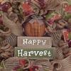 Happy Harvest Burlap Autumn Wreath Handmade. Available in 24 inch and 28 inch diameters view 2