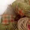 Happy Harvest Burlap Autumn Wreath Handmade. Available in 24 inch and 28 inch diameters view 3