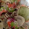 Happy Harvest Burlap Autumn Wreath Handmade. Available in 24 inch and 28 inch diameters view 4