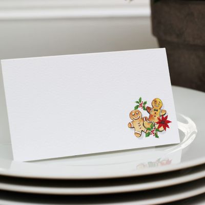 Gingerbread Man Cookies Place Cards for Showers, and Dinner Parties. Table Tent Style, Scored for Easy Folding. Available in Pkgs of 12/25 / 50 (25)