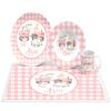 Personalized Pink Watercolor Farm Animals Plate Set, Bowl, Placemat, Mug, Mealtime, Dinner, Dinnerware - Choose Your Pieces view 1