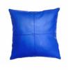 Aaron Craft Blue Lambskin Leather Cushion Pillow Cover (16x16) view 1