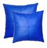 Aaron Craft Blue Lambskin Leather Cushion Pillow Cover (16x16) view 2
