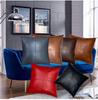 Aaron Craft Blue Lambskin Leather Cushion Pillow Cover (16x16) view 3