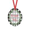 2025 Personalized Red Barn Christmas Ornament Wood Hardboard MDF Custom Gift Stocking Stuffer Handmade by The Painted Pug (Red Barn) (Black White Plaid) view 1
