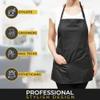 CHARLENE Adjustable Short Vinyl Apron with Personalization | Water-Proof, Utility Pockets | Grooming, Stylist | One-Size - Purple view 2