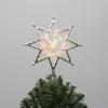 Philips 11.25" Silver Star Treetopper with Iridescent Tinsel - 3 Light Functions with Control Box and Coil - 10 Bicolor Microdot LEDs - 72" Lead-in view 1