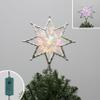 Philips 11.25" Silver Star Treetopper with Iridescent Tinsel - 3 Light Functions with Control Box and Coil - 10 Bicolor Microdot LEDs - 72" Lead-in view 4