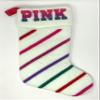 Victoria's Secret Pink Holiday Stocking, White Ombre Rainbow Stripe view 3