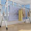 HUHJYUGE Clothes Drying Rack Outdoor Camping 59in, Clothes Drying Rack Folding Indoor, Clothes Racks for Hanging Clothes, with Extendable Rods and Windproof Hooks, for Laundry view 2