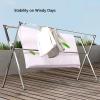 Clothes Drying Racks for Laundry Foldable 59in, Outdoor Clothes Drying Rack Heavy Duty Racks for Camping, Collapsible Stainless Steel Laundry Drying Rack, Easy Storage view 2