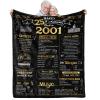 aisdfhsa 25th Anniversary Blanket Gifts Gift for 25th Silver Wedding Anniversary 25 Years of Marriage Gifts for Couple Wife Husband Dad Mom Parents Back in 2001 Throw Blanket 60Lx50W Inch