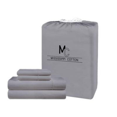 1000 Thread Count King Size 100% Egyptian Cotton Sateen Sheet Set 4 Piece Bed Sheets Long Staple 18" Extra Deep Pocket All Season Bedding Super Soft Comfortable Breathable Hotel Luxury Light Grey