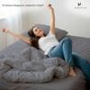 1000 Thread Count King Size 100% Egyptian Cotton Sateen Sheet Set 4 Piece Bed Sheets Long Staple 18" Extra Deep Pocket All Season Bedding Super Soft Comfortable Breathable Hotel Luxury Light Grey view 2