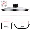 10.5 Inch Glass Lid for Frying Pan, Pans, Skillets & Pots - Stainless Steel Rim with Heat Resistant Hanlde, Clear view 2