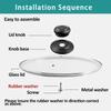 10.5 Inch Glass Lid for Frying Pan, Pans, Skillets & Pots - Stainless Steel Rim with Heat Resistant Hanlde, Clear view 3