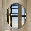 45x60cm Frameless Bathroom Mirror, Modern Bevelled Oval Wall Mounted Mirror with Polished Wavy Edges, Hangs Horizontal Or Vertical, with Wall Fixings (Size : 45x60cm/17.7x23.6in) view 1