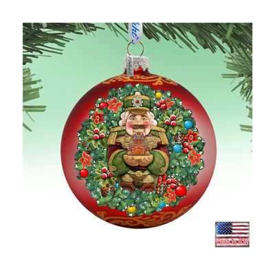 The Gift of Giving a Nutcracker Story Glass Ornament Limited Edition by G. DeBrekht - Christmas Santa Snowman Decor - 73907