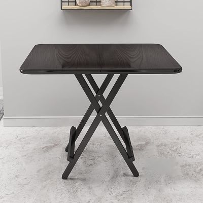 Aigoss Foldable Table Portable Collapsible Table Workbench, Folding Kitchen Table for Small Spaces, Perfect Addition to Home Office/Laundry/Home Bar & Dining Room (Color : Black, Size : Large)