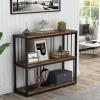 ALSODI American Style Iron Art Solid Wood Porch Table, Dining Table, Chinese Style Table, Long Narrow Side Table Beside The Table Wall,80 * 20 * 88cm view 2