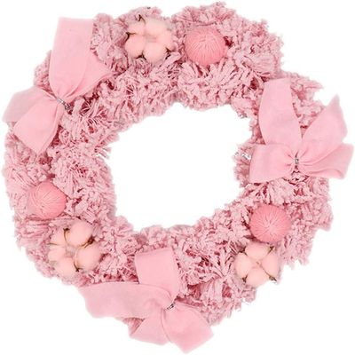 Artificial Floral Wreath Door Front Wreath Valentines Day Wreath Wedding Wreath for Valentine's Day Wedding Party Decoration - Pink