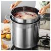 27QT/45QT/63QT Stock Pot with Lid Strainer Basket - Stainess Steel All Purpose Boiling Pot Stockpot Frying Barrel Cookware for Fried Chicken Crawfish Clam,40x40cm view 2