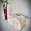 BONPERLA 100% Cotton Muslin Blanket, 4 Layers Bedspread, Soft Turkish Cotton Muslin Bed Cover, Reversible Coverlet, Natural Cream (Full/Queen Size 91x95-230x240cm) view 2