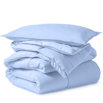 KOMFIT Bedding Comforter Duvet Insert - Quilted Comforter with Corner Tabs - Box Stitched Down Alternative Comforter (400 GSM) (Light Blue, Twin Size)