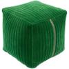 Slype Modern Solid Color Pouf. Green Contemporary Traditional Cotton Single view 1