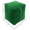Slype Modern Solid Color Pouf. Green Contemporary Traditional Cotton Single view 2