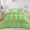 Fluffy Down Alternative 1000 Series 1 Piece Sage Pinch Pleated Bedding Comforter 500 GSM Egyptian Cotton Oversized Queen view 2