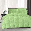 Fluffy Down Alternative 1000 Series 1 Piece Sage Pinch Pleated Bedding Comforter 500 GSM Egyptian Cotton Oversized Queen view 3
