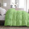 Fluffy Down Alternative 1000 Series 1 Piece Sage Pinch Pleated Bedding Comforter 500 GSM Egyptian Cotton Oversized Queen view 4