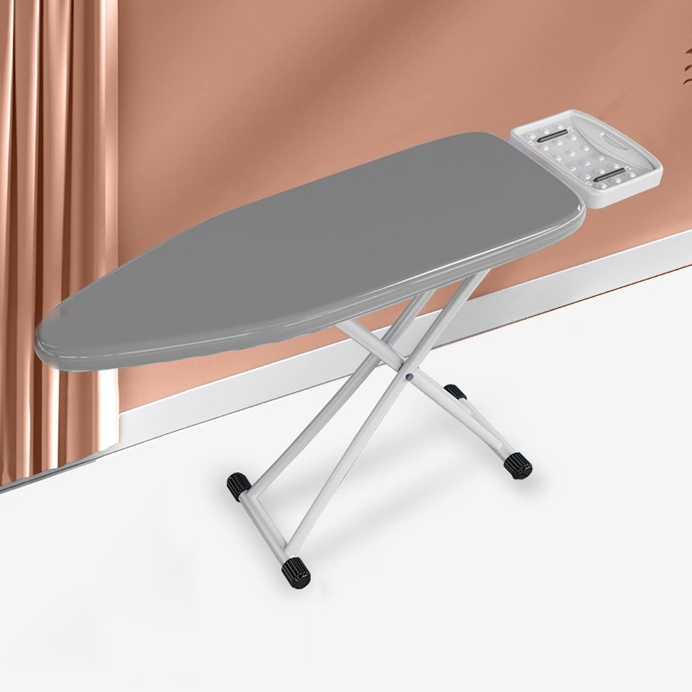 KUKIXO Wide Ironing Board,Foldable Large Iron Board with Iron Rest,5 Height Adjusted,with Small Sleeve Ironing Board,Heavy Sturdy Steel T-Legs, for Home Laundry Room or Dorm Use (Color : A)