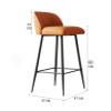 Modern Light Gray Breakfast Island Bar Chair with Backrest Bar Stools Set of 2 Counter Height Barstools Super Fiber Leather Carbon Steel Metal Legs Upholstered Stoolsfor Home Bar Office Dining Room ( view 3